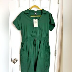 NWT REI Trailmade dress in green.  SPF 50 with drawstring waist